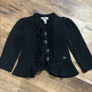Calvin Klein Kids Black Ruffle Jacket/Sweater 4T